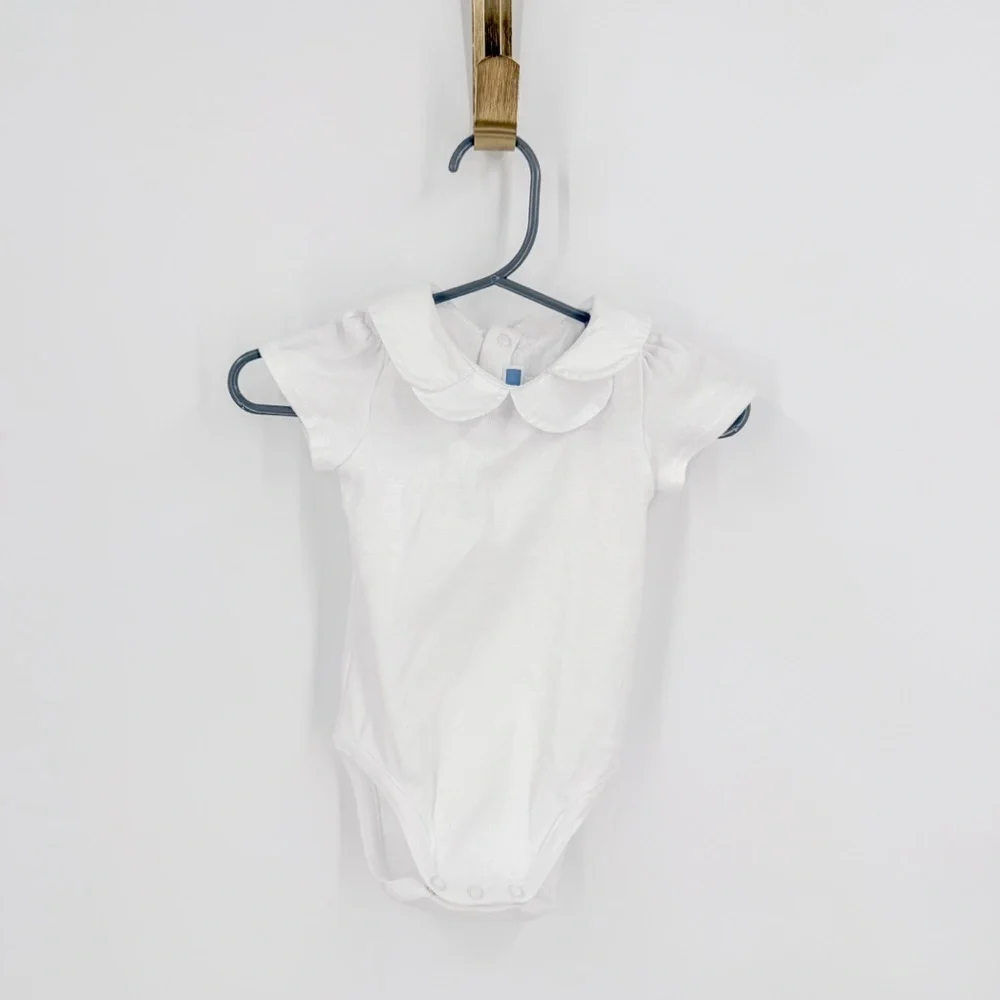 Jacadi Red and White Button Down Shirt, pink pants and white bodysuit (3 pieces)